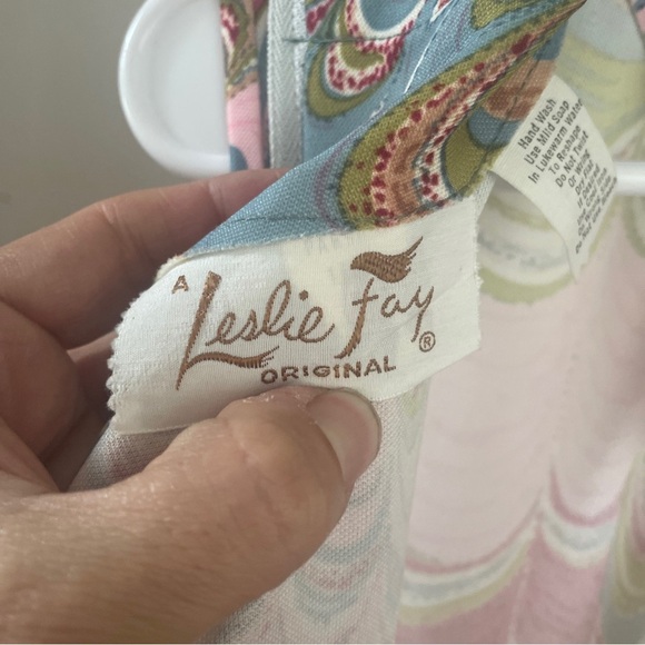 Vintage Leslie Fay Original 60’s 70’s Psychadelic Watercolor Maxi Dress Size 12 - Picture 4 of 9